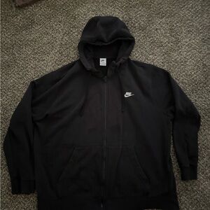 Nike Men's Black Zip-Up Hoodie